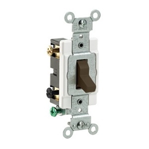 Leviton CS215-2 15A Toggle Switch, Double-Pole, Quiet Switch, Commercial Spec Grade, Brown