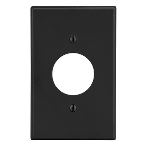 Hubbell P7BK 1-Gang Wall Plate With 1.40" Opening, Black