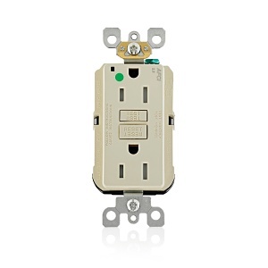 Leviton AFTR1-HGI 15A SmartlockPro AFCI Receptacle / Outlet, Hospital Grade, T Amper-Resistant, Ivory