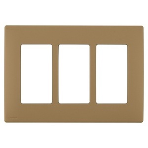 Leviton REWP3-WC Renu 3G Wall Plate, Snap-On Design, Waterproof, Warm Caramel