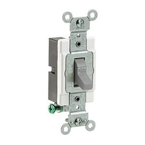 Leviton CS115-2GY Commercial Grade Single-Pole Toggle Switch 15A, 120/277V, Gray