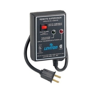 Leviton 52000-RS Transient Voltage Surge Suppression Remote Supervisor Module, Rated 125V, 60Hz, 6' Line Cord Plug, Black
