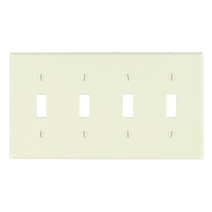 Leviton 78012 Wall Plate, 4-Gang, 4 Toggle