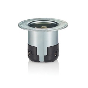 Leviton 6377CR 50A 125V Locking Flanged Inlet, Industrial Grade, Corrosion Resistant, Metal, Black and White