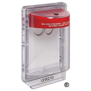 STI 1200-FR Stopper II Flush Mount Protective Cover without Horn, French Fire Label