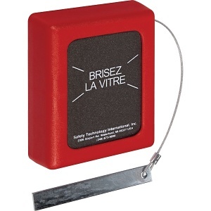 STI 6700FR STI 6700-FR Medium Key Box, Glass and Hammer, Red