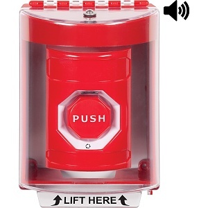 STI SS2089NT-EN Stopper Station Push Button with Universal Stopper Cover, Horn, Surface Mount, Turn-to-Reset Illuminated, No Text, Red