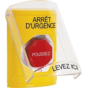 STI SS2229ES-FR Stopper Station Indoor Only Flush or Surface Turn-to-Reset, Yellow