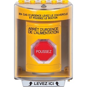 STI SS2279PO-FR Indoor/Outdoor Surface Turn-to-Reset Illuminated Stopper Station with EMERGENCY POWER OFF Label, Yellow