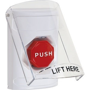 STI SS2325NT-EN Stopper Station Push Button with Shield, Momentary Illuminated, No Text Label