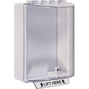 STI 13200NW Universal Stopper without Horn Housing Surface Mount, No Label Included, White