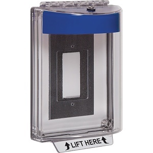 STI STI-13320NB Universal Stopper with Horn Enclosed Flush Back Box, No Label Included, Blue