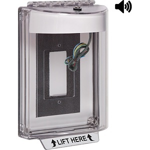 STI 13330NW Universal Stopper with Horn and Relay Enclosed Flush Back Box, No Label Included, White