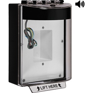 STI 13430NK Universal Stopper with Horn and Relay Enclosed Back Box Sealed Mounting Plate, No Label Included, Black
