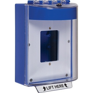 STI 13510NB Universal Stopper without Horn Housing, Enclosed Back Box, Open Mounting Plate, No Label, Blue