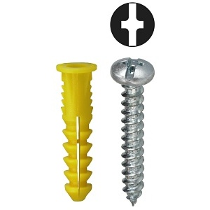Dottie 2AKTP #10 Yellow Wing Conical Anchor Kit with Pan Head Combo Drive Screws, Tuff Pack