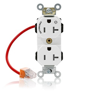 Leviton M5362-1CW Lev-Lok Duplex Receptacle / Outlet, Industrial Grade, 20A, White