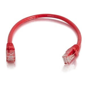 Quiktron 576-A30-001 Series CAT6(a) Snagless UTP Ethernet Network Patch Cable, CM Rated, 1', Red