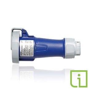 Leviton 430C9WLEVPI Pin / Sleeve Connector with Indicator, 30A, Blue