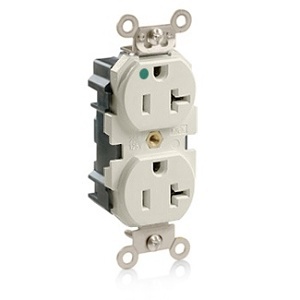 Leviton M8300-T Decora Receptacle Duplex Heavy Duty 20A 125V
