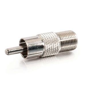 C2G CG27313 RCA Male to F-Type Female Video Adapter, Brass