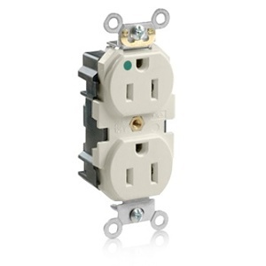 Leviton MT820-T Lev-Lok Duplex Receptacle, Light Almond