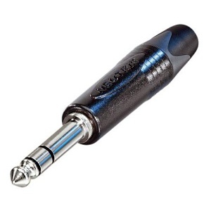 NEUTRIK NP3X-BAG 3-Pole 1/4" Professional Phone Plug, Nickel Contacts, Black Shell
