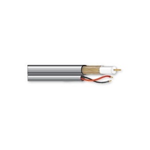 West Penn 252815IV1000 RG/59 20G/1PR 18G BC Plenum Coaxial Cable, 1000', Ivory
