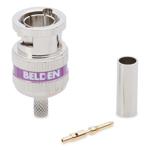 Belden 4855RBUHD3 B50 RG59 Mini Coaxial Cable for CCTV, BNC, 12 GHz, Crimp Connector, UHD, 50-Pack