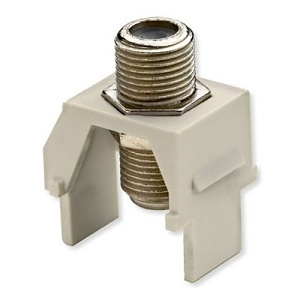 On-Q WP3479-LA-10 Non-Recessed Nickel F-Connector, 10-Pack, Light Almond