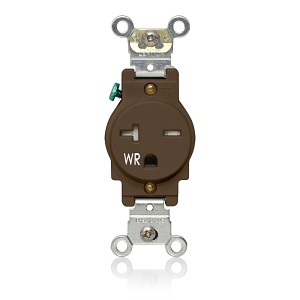 Leviton W5461-T00 250V Wallplate Receptacle Single Outlet Back/Side-Wire Back