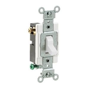 Leviton CS315-2W Commercial Specification Grade Toggle Switch, 3-Way, 15A 120/277V, White