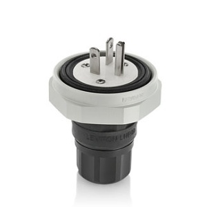 Leviton LNR80-3E Connectors, EB Plug NEMA 5-20P 20A-125V 2P 3W GRND