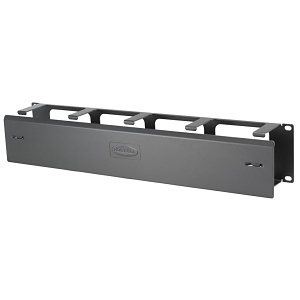 Hubbell HS23C S-Series Horizontal Cable Management, 2-Unit, 3" Extension with Cover, Black