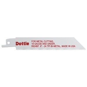 Dottie R624B7 Cutting Tool, 3/4" 6" Bi-Metal Reciproblade