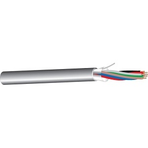 West Penn 253186BGY1000 18/6 Adio Control Cable, Shielded, Plenum CMP, 1000', Gray