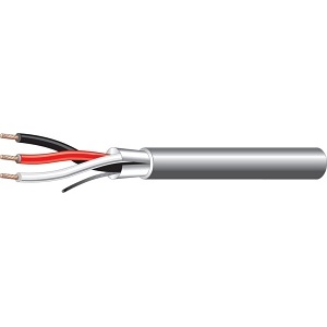 West Penn 451BK1000 Non Plenum Audio Cable, 3C 22G SLD Shielded PVC Jacket