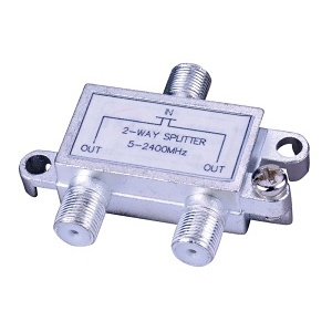 Vanco 3A0001 2-Way 2.4GHz Satellite Splitter, Standard 75 Ohm Connectors