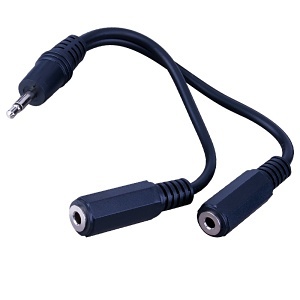 Vanco AC3B 6" 3.5 mm Mono Plug to 2-3.5 mm Mono Jacks Adapter