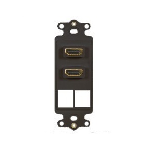 ICC IC107DDHBK Decorex Insert with HDMI Connectors and 2-Port for HD Style, Black