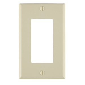 Leviton 80401-NT 1-Gang Decora/GFCI Device Wallplate, Standard Size, Thermoplastic Nylon, Light Almond