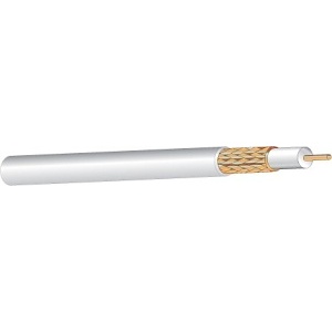 West Penn 25806IV1000 18/1 RG/6 Coax Video Cable, Solid, Plenum, 1000', Ivory