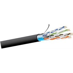 West Penn 4246AFIO 1000' CAT6 CMR Indoor/Outdoor Unshielded Twisted Pair Cable, CM-LS, 23/4, BC, Black
