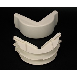 Wiremold, 2318DFO 2300 Radiused Divided External Elbow Fitting, Ivory, TAA Compliant