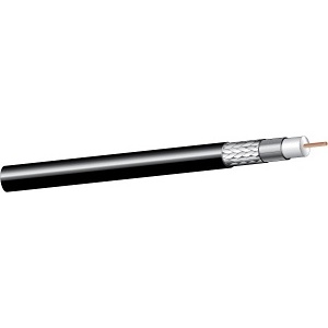 West Penn 1100BK1000 14/1 RG11/U Coax Antenna Cable, Solid, PVC, 1000', Black