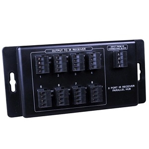 Vanco 280735 Port IR Receiver Hub, Shelf or Wall Mountable, Black