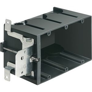 Arlington FA103 Gang Non-Metallic Outlet Box for New Construction, Black