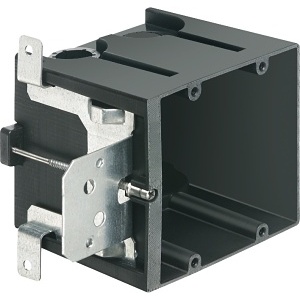 Arlington FA102 Gang Non-Metallic Outlet Box for New Construction, Black