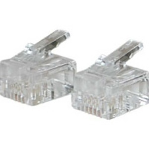 C2G CG27562 RJ11 6x4 Modular Plug for Round Solid Cable, 50-Pack, Clear