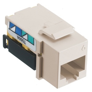 Hubbell NSJ6LA netSELECT TIA CAT6 Component Modular Jack, Qty 1, Light Almond